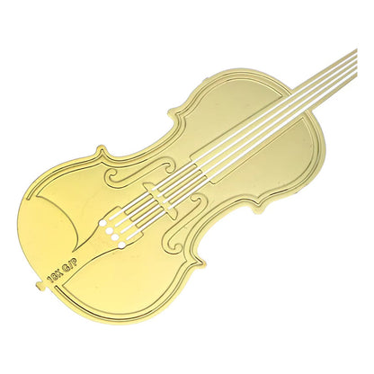 MARCA PÁGINAS VIOLIN REVISTA MÚSICA LIBRO AGENDA NOTAS PAPEL DORADO VIOLIN