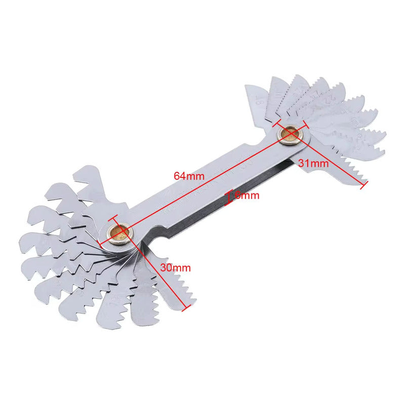 MEDIDOR CALIBRADOR ROSCA TORNILLO TORNO 20 CUCHILLAS 55°