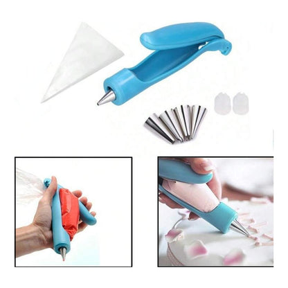 KIT DECORACIÓN CUPCAKES PASTELERÍA GLASEADO AZUL CLARO