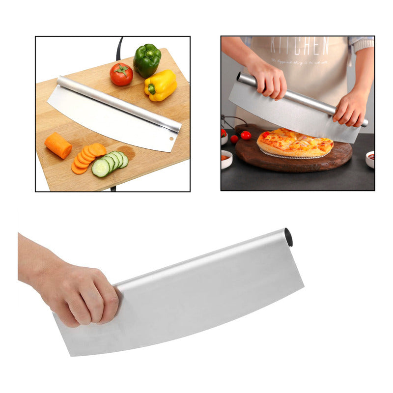 CORTADOR PIZZA MASA PROFESIONAL CUCHILLA PLATEADO