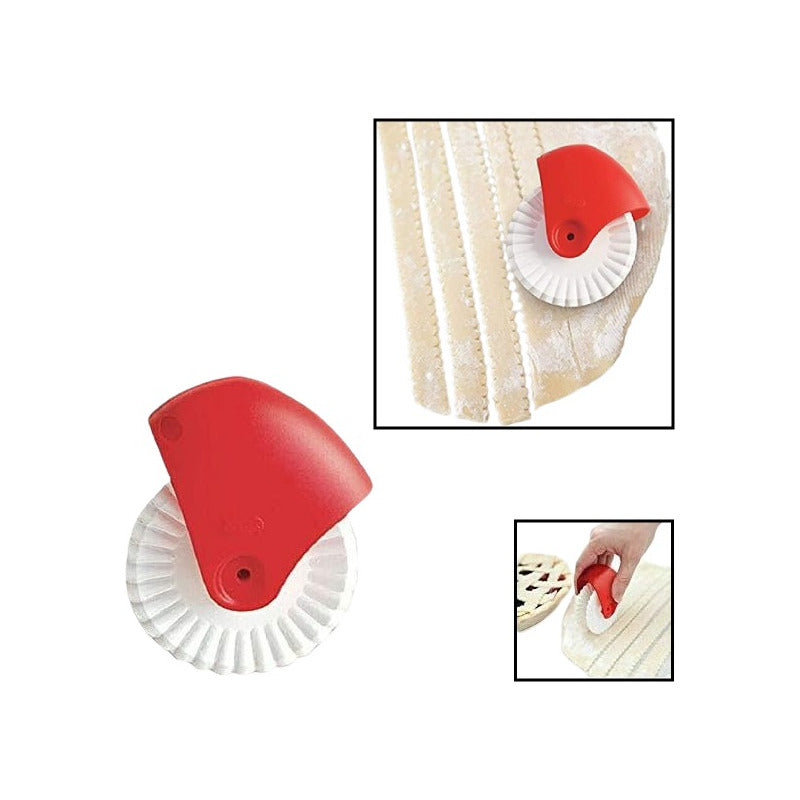 RUEDA CORTADORA MASA PASTELES PIZZA COCINA PANADERÍA ROJO Y BLANCO