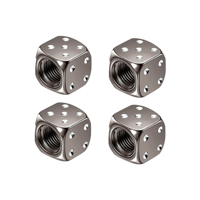 JUEGO TAPA VÁLVULA AIRE NEUMÁTICO LLANTA DADOS ALUMINIO