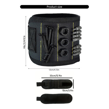 MUÑEQUERA MAGNETICA TORNILLOS CLAVOS BROCAS LLAVES NEGRO N/A