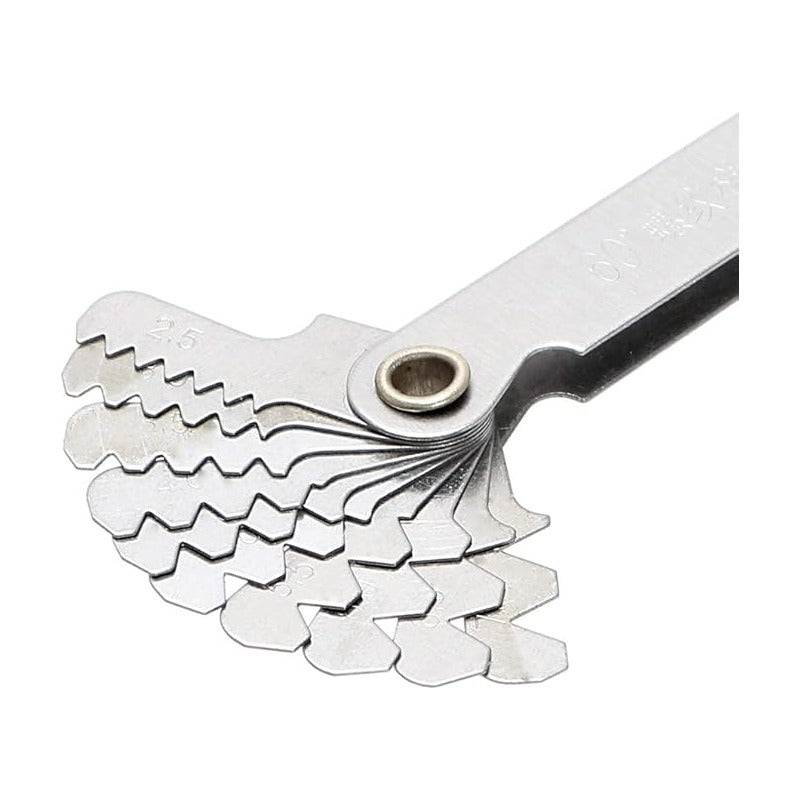 MEDIDOR CALIBRADOR ROSCA TORNILLO TORNO 20 CUCHILLAS 60°