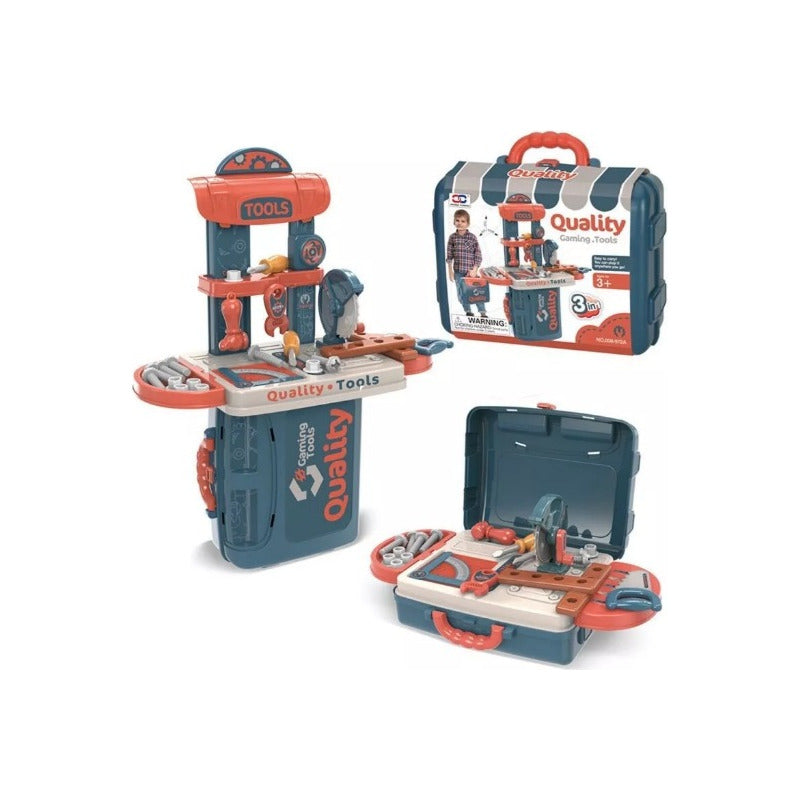 KIT HERRAMIENTAS NIÑOS MALETÍN 3 EN 1 JUGUETE SET 30PCS