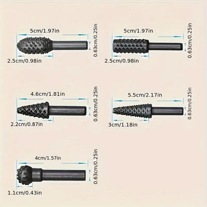 5 PCS BROCA MADERA TALLADO MARQUETERÍA CARPINTERÍA BISUTERÍA