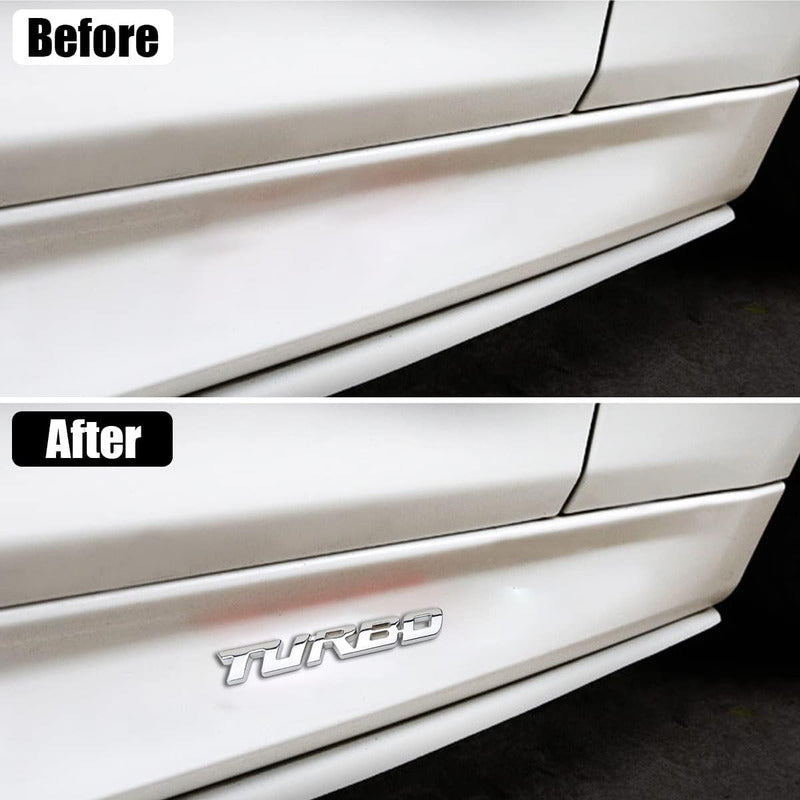 EMBLEMA TURBO METAL 3D ADHESIVO VEHÍCULO INSIGNIA CROMADO