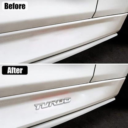 EMBLEMA TURBO METAL 3D ADHESIVO VEHÍCULO INSIGNIA CROMADO