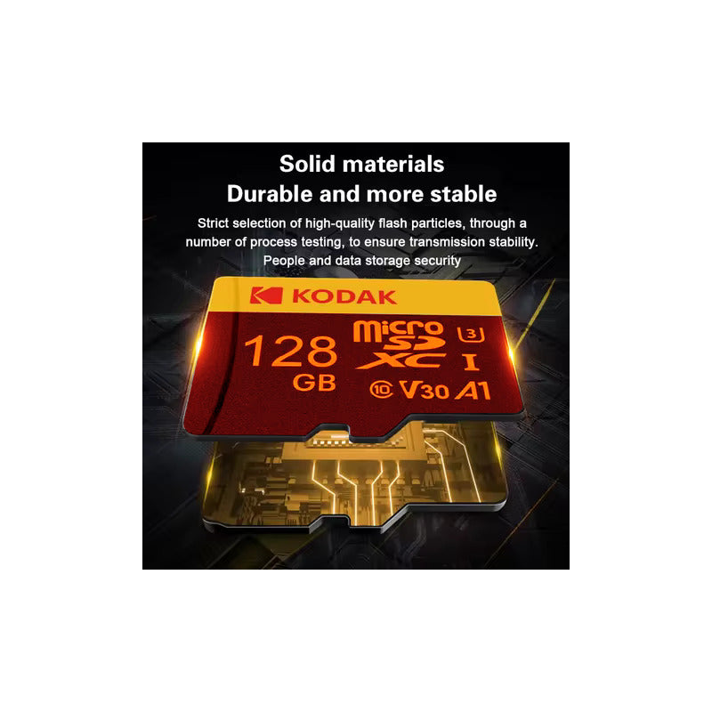 TARJETA MICRO KODAK SD 128GB ADAPTDOR SD A1 V30 XC C10 I3 4K