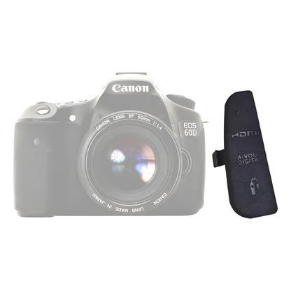 CUBIERTA TAPA COBERTOR GOMA CAUCHO CONEXIONES CANON 60D NEGRO