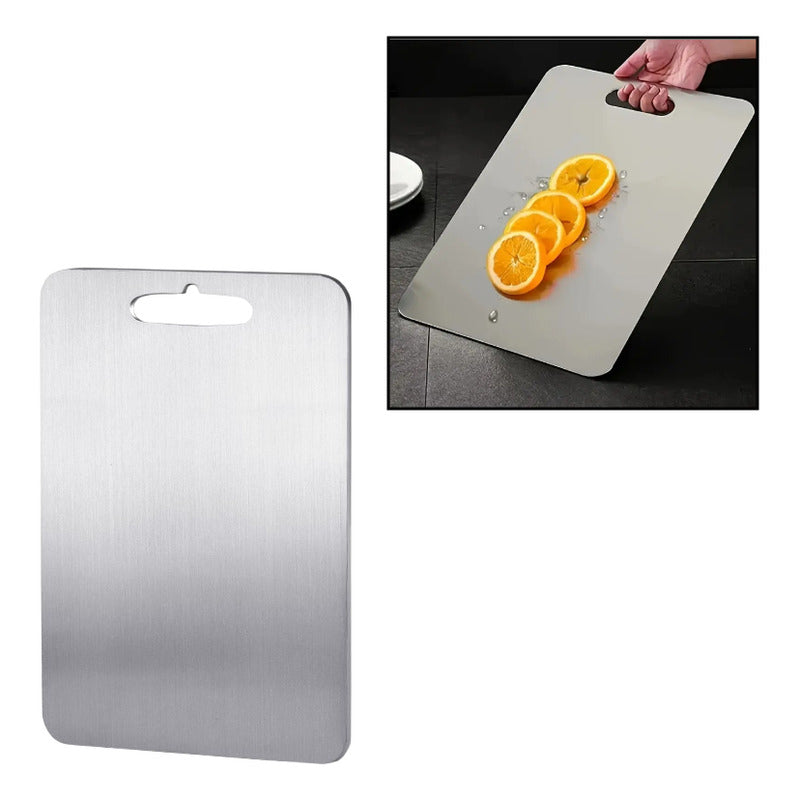 TABLA CORTAR COCINA ACERO INOXIDABLE RESTAURANTE PREMIUM LISA PLATEADO