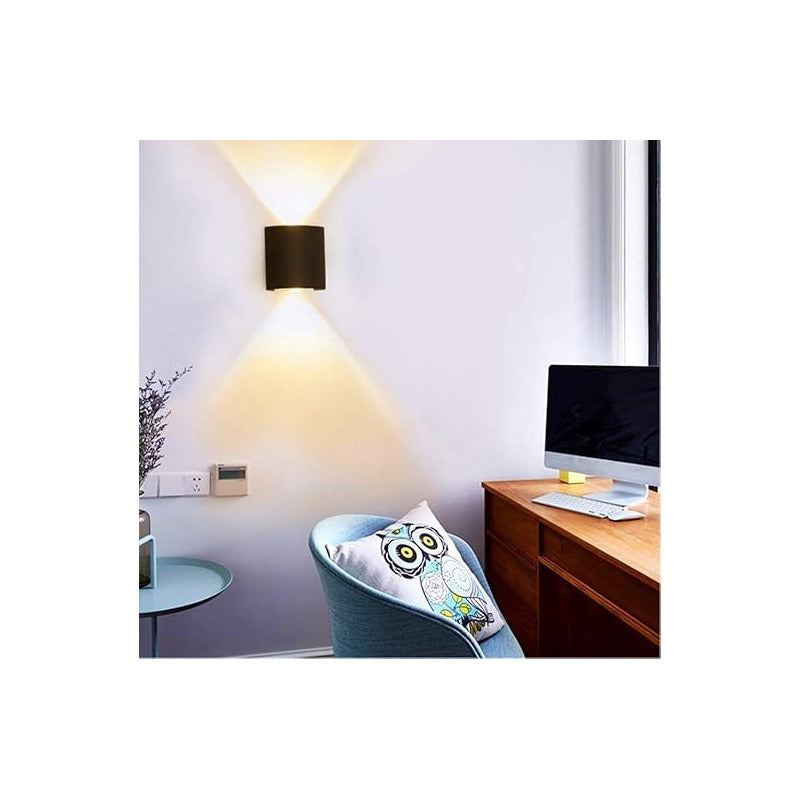 LÁMPARA PARED OJO LUPA CÁLIDA IMPERMEABLE INTERIOR EXTERIOR 110/220V NEGRO