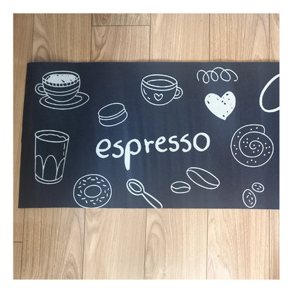 TAPETE COCINA CAFETERIA RESTAURANTE ESPRESSO COFFEE 120X40CM 1.2 M 40 CM MODERNO NEGRO