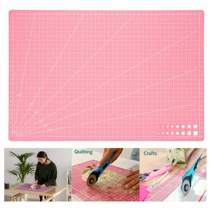 TAPETE CORTE A3 ALFOMBRILLA MANUALIDADES BISUTERIA PAPEL ROSA