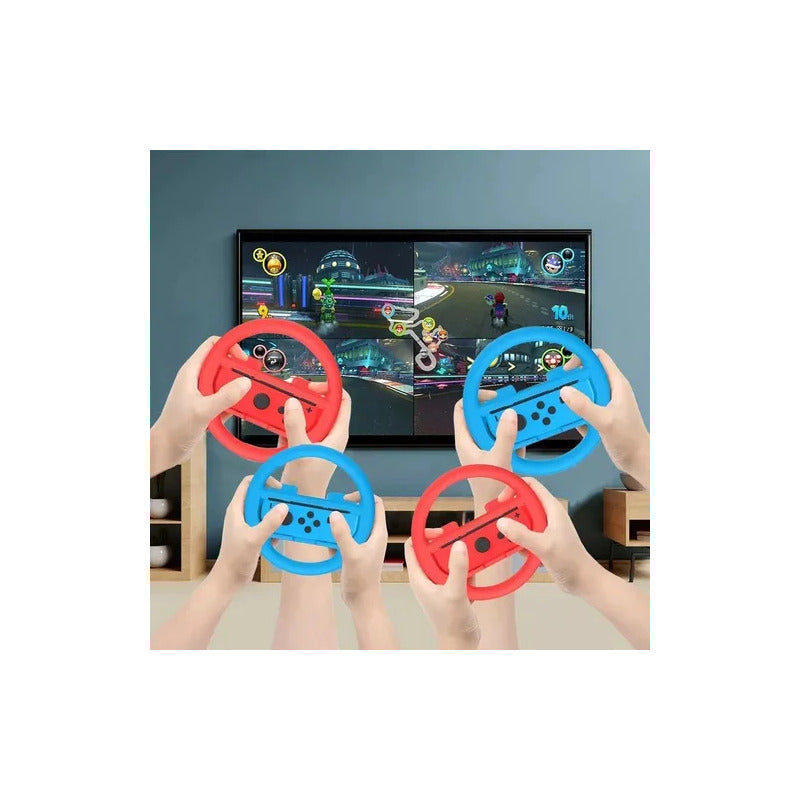 2X VOLANTE COMPATIBLE PARA JOY-CON NINTENDO SWITCH AZUL ROJO