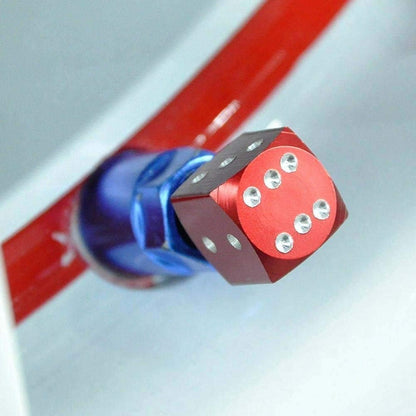 JUEGO TAPA VÁLVULA AIRE NEUMÁTICO LLANTA DADOS ALUMINIO