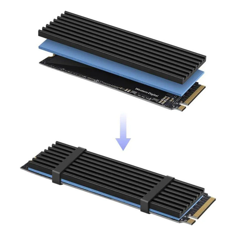 DISIPADOR RAM SO-DIMM Y SSD M.2 NVME LAPTOP PORTÁTIL NEGRO