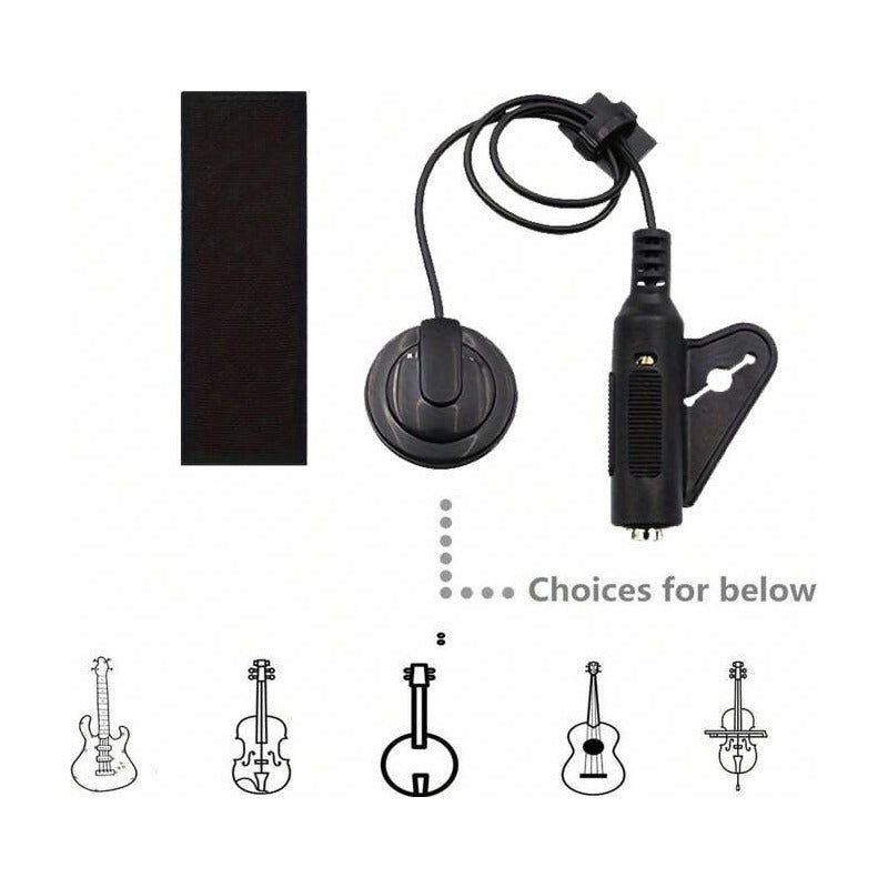 MICRÓFONO CONTACTO PASTILLA AUDIO GUITARRA ACÚSTICA JACK 1/4 NEGRO