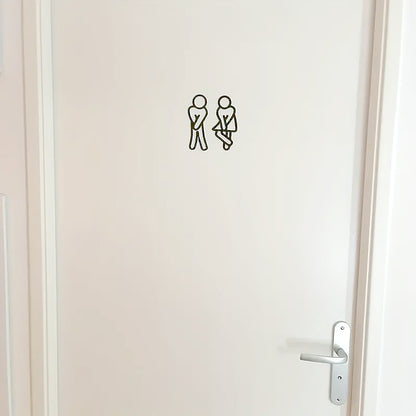 2 SEÑAL BAÑO DAMAS CABALLEROS RESTAURANTE BAR CAFETERÍA NEGRO