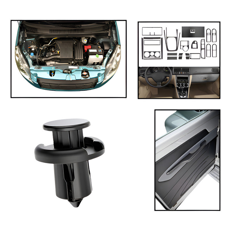 10X PIN PLÁSTICO CLIP AJUSTE CARRO MOTOR RETENEDOR REMACHE NEGRO