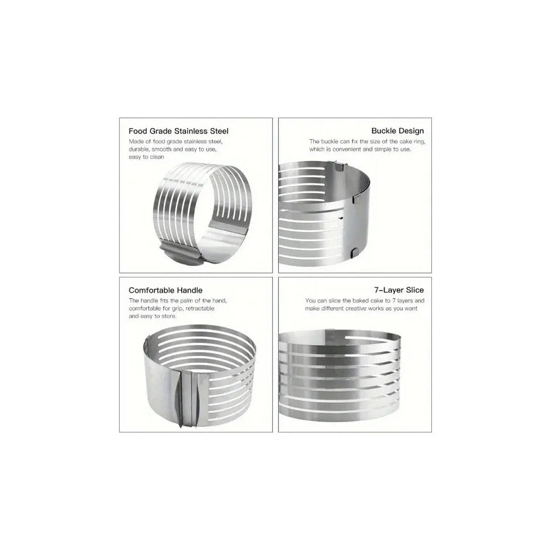 CORTADOR PASTEL ACERO INOXIDABLE 6 CAPAS AJUSTABLE REPOSTERI PLATEADO