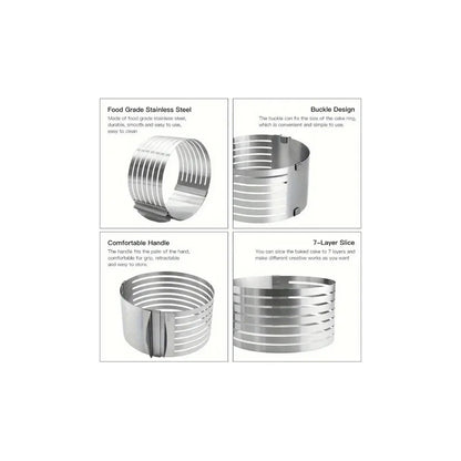 CORTADOR PASTEL ACERO INOXIDABLE 6 CAPAS AJUSTABLE REPOSTERI PLATEADO