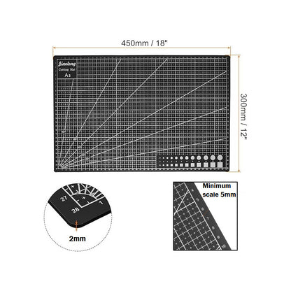 A3 TAPETE ALFOMBRILLA CORTE PAPEL MANUALIDADES BISUTERIA NEGRO
