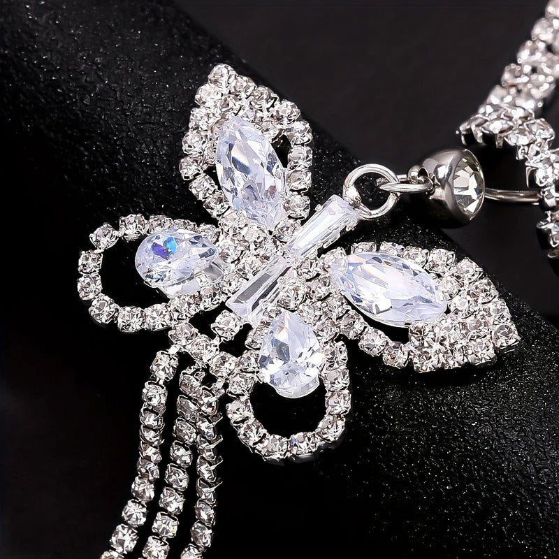 CADENA CINTURA CORAZON AMOR INCRUSTACION PIEDRAS MODA FASHIO PLATEADO