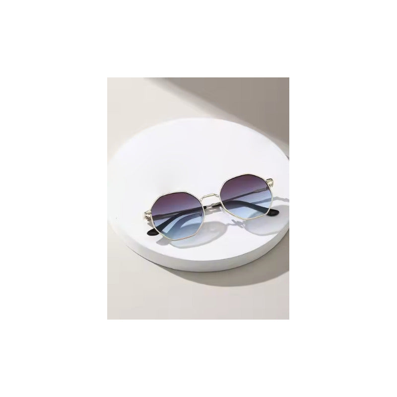 GAFAS SOL POLICARBONATO POLARIZADO REDONDAS FASHION ESTILO REDONDO VIOLETA AZUL DORADO OSCURO DORADO OSCURO