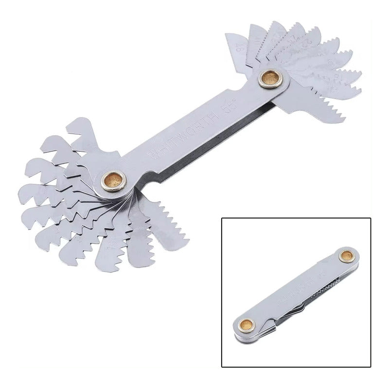 MEDIDOR CALIBRADOR ROSCA TORNILLO TORNO 20 CUCHILLAS 55°