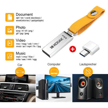 UNIDAD FLASH KODAK DE 64 GB PLATEADO