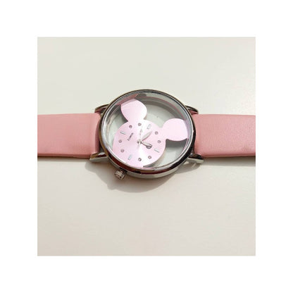 RELOJ NIÑA MUJER ROSA DISEÑO MINNIE REGALO ROSA PLATEADO ROSA