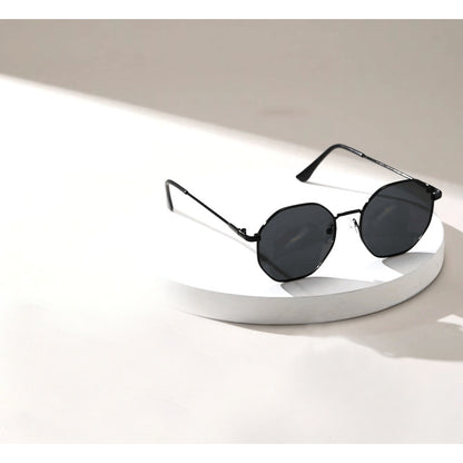 GAFAS SOL POLICARBONATO POLARIZADO REDONDAS FASHION ESTILO REDONDO NEGRO NEGRO NEGRO