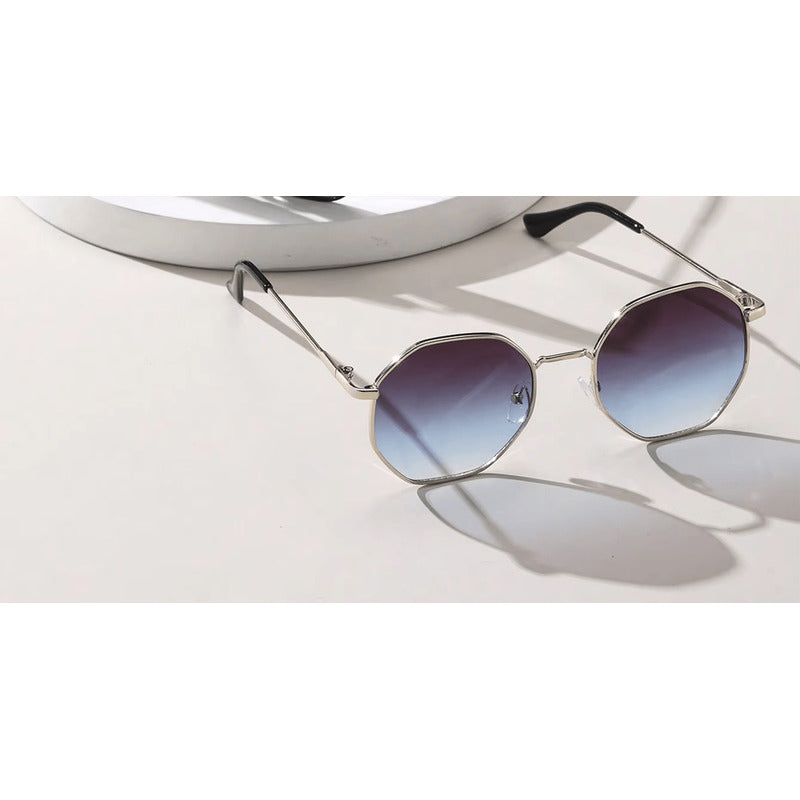 GAFAS SOL POLICARBONATO POLARIZADO REDONDAS FASHION ESTILO REDONDO VIOLETA AZUL DORADO OSCURO DORADO OSCURO