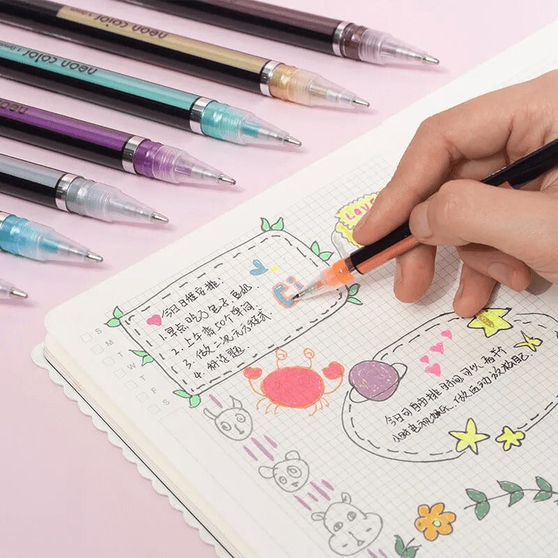 12X ESFERO RESALTADOR ARTISTICO PURPURINA HT6307-12