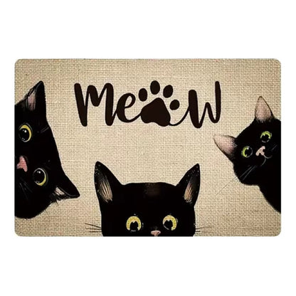 TAPETE ENTRADA CASA BAÑO COCINA ALCOBA ADORNO MASCOTA GATOS 60 CM 40 CM ANIMAL PRINT AMARILLO