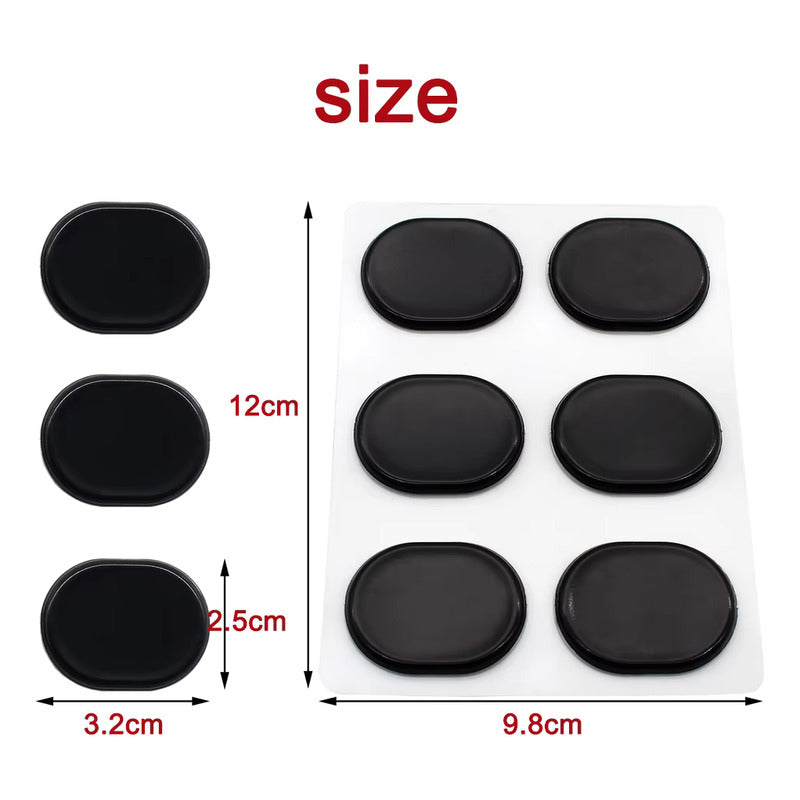 SET 6 ALMOHADILLAS REDOBLANTE BATERÍA ACÚSTICA REDUCE SONIDO NEGRO