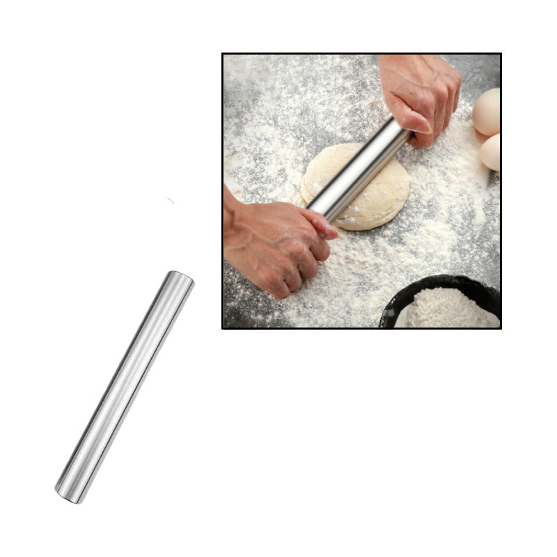 RODILLO ACERO INOXIDABLE 20CMS LIGERO PASTELERÍA PANADERÍA PLATEADO