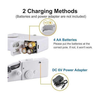 MÁQUINA COSER PORTATIL COMPACTA BATERÍA AAA SASTRERÍA BLANCO 6V