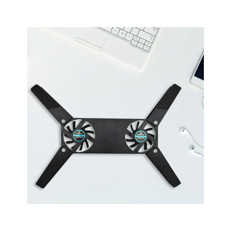 VENTILADOR DOBLE COOLER PLEGABLE PORTATIL USB NEGRO NA