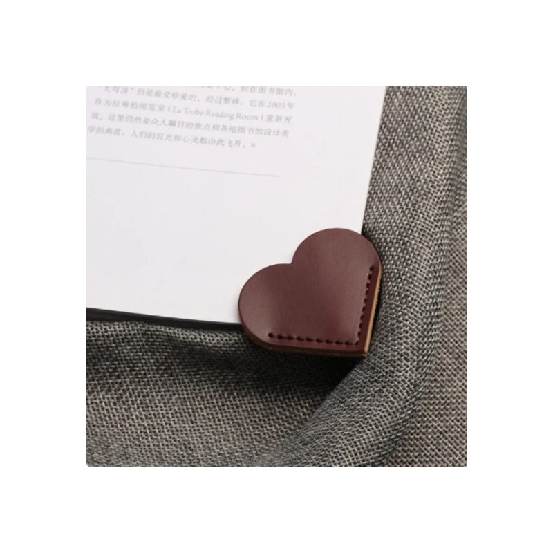 MARCAPÁGINAS CORAZÓN CUERO LIBROS AGENDA NOTAS PAPEL REVISTA CHOCOLATE CORAZON CUERO