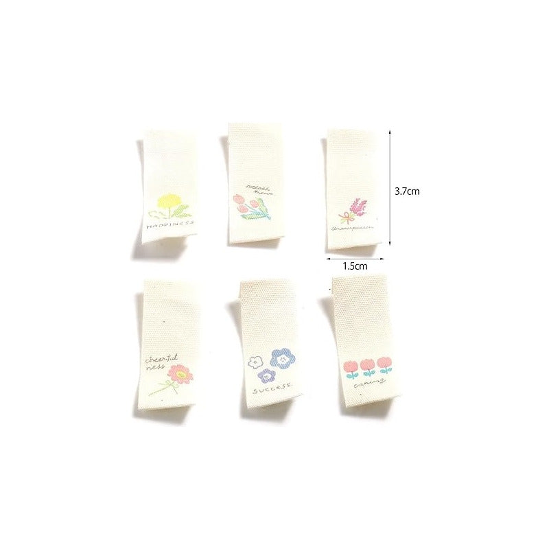 10X ETIQUETA TELA ROPA SASTRERÍA MODA DISEÑOS FLORALES