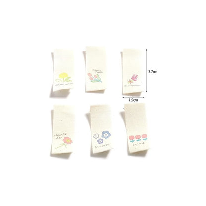 10X ETIQUETA TELA ROPA SASTRERÍA MODA DISEÑOS FLORALES