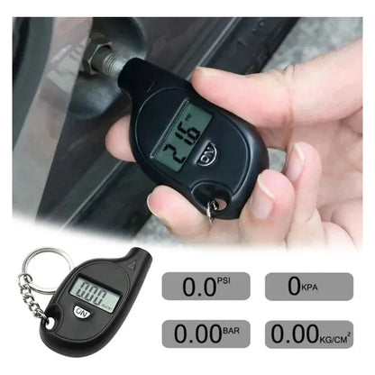 MEDIDOR PROBADOR DIGITAL PRESIÓN AIRE LLANTAS VEHÍCULO CARRO NEGRO