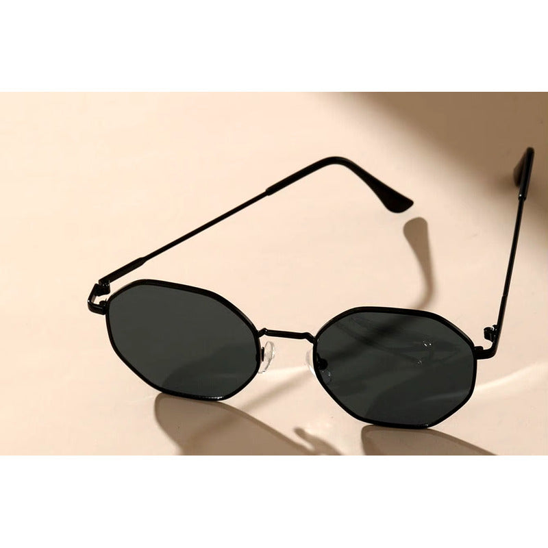 GAFAS SOL POLICARBONATO POLARIZADO REDONDAS FASHION ESTILO REDONDO NEGRO NEGRO NEGRO