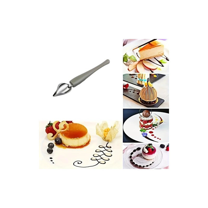 CUCHARA DECORACION PASTELERIA REPOSTERIA FINE DINE COCINA GRIS