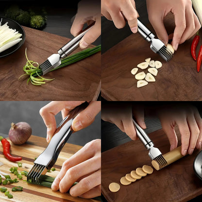 CORTADOR FINO TIRAS COCINA GROUMET RESTAURANTE FINE DINE PLATEADO