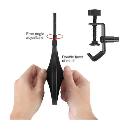 FILTRO PANTALLA ANTI-POP 10CMS SONIDO GRABACION MIC PODCAST NEGRO