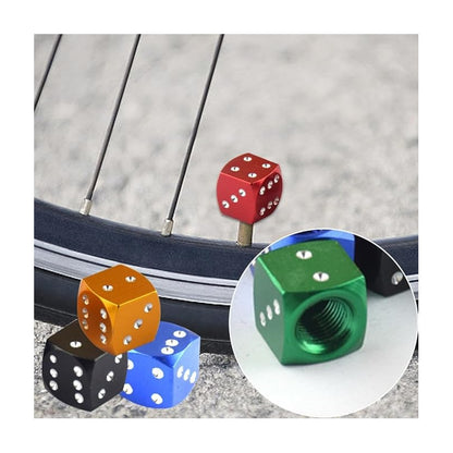 JUEGO TAPA VÁLVULA AIRE NEUMÁTICO LLANTA DADOS ALUMINIO