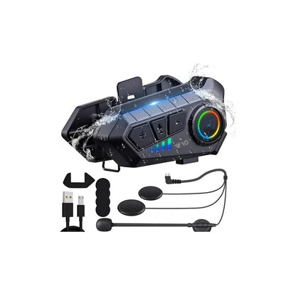 INTERCOM CASCO MOTOCICLETA BLUETOOTH DUAL RECARGABLE